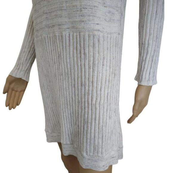 Knit MOTH Anthropologie Beige Long Sleeve Boat Neck Sweater Dress Size Large - Picture 4 of 6